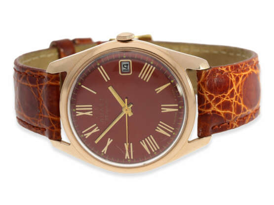 Armbanduhr: seltene russische vintage Herren-Automatikuhr in Rotgold, 1. Moskauer Uhrenfabrik Poljot, Sonderedition mit rotem Zifferblatt - photo 1