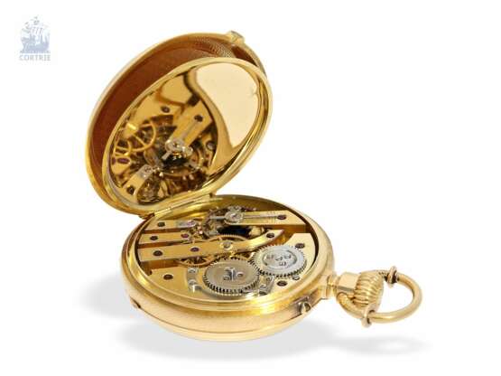 Taschenuhr: einzigartiges, hochfeines Gold/Emaille-Taschenchronometer, signiert F. Veyrat Geneve No.2052, ca.1860 - photo 3