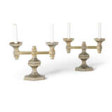 A PAIR OF GILT METAL TWIN BRANCH CANDELABRA - photo 1