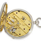 Taschenuhr: Rarität, hochfeines Taschenchronometer mit Platin/Emaillegehäuse, signiert Bertot a Caen No.4791, extrem seltene und ungewöhnliche Hemmung, ca.1830 - photo 4