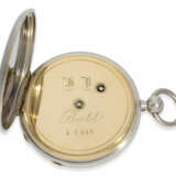 Taschenuhr: Rarität, hochfeines Taschenchronometer mit Platin/Emaillegehäuse, signiert Bertot a Caen No.4791, extrem seltene und ungewöhnliche Hemmung, ca.1830 - Foto 7