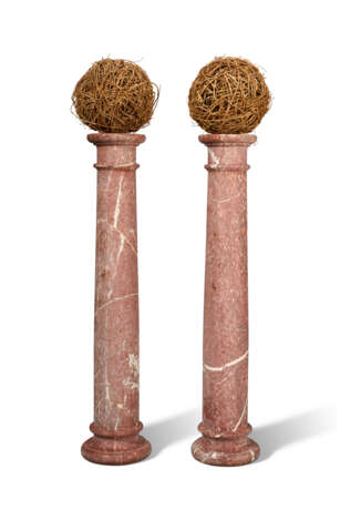 A PAIR OF RED CIPOLLINO MARBLE COLUMNS - photo 1