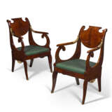 A PAIR OF RUSSIAN MAHOGANY AND PARCEL-GILT ARMCHAIRS - фото 1