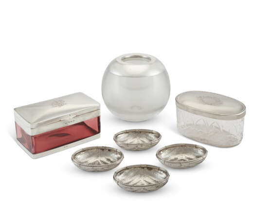 A GROUP OF SILVER, SILVER-PLATE, AND GLASS TABLE ACCESSORIES - photo 1