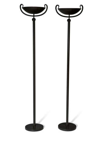 A PAIR OF PATINATED METAL FLOOR LAMPS - photo 1