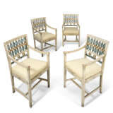 A SET OF FOUR SWEDISH CREAM AND POLYCHROME-PAINTED ARMCHAIRS - photo 1