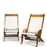 A PAIR OF MAHOGANY AND CANVAS FOLDING CAMPAIGN ARMCHAIRS - photo 1