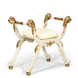 AN ITALIAN CREAM-PAINTED AND PARCEL-GILT CURULE STOOL - photo 1