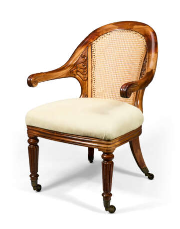 A GEORGE IV MAHOGANY LIBRARY ARMCHAIR - photo 1