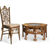 A VICTORIAN WICKER BAMBOO AND MARBLE INSET OCTAGONAL FORM LOW TABLE - Foto 3