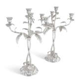 A PAIR OF VICTORIAN FOUR-LIGHT SILVER-PLATED CANDELABRA - photo 1