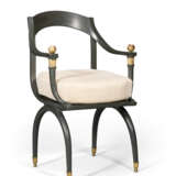 A CONSULAT BRONZED AND PARCEL-GILT FAUTEUIL - фото 1