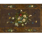 AN EARLY VICTORIAN MOTHER-OF-PEARL, POLYCHROME DECORATED, EBONIZED AND PARCEL-GILT LIBRARY TABLE - photo 3