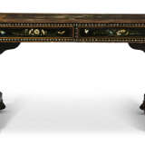 AN EARLY VICTORIAN MOTHER-OF-PEARL, POLYCHROME DECORATED, EBONIZED AND PARCEL-GILT LIBRARY TABLE - photo 4