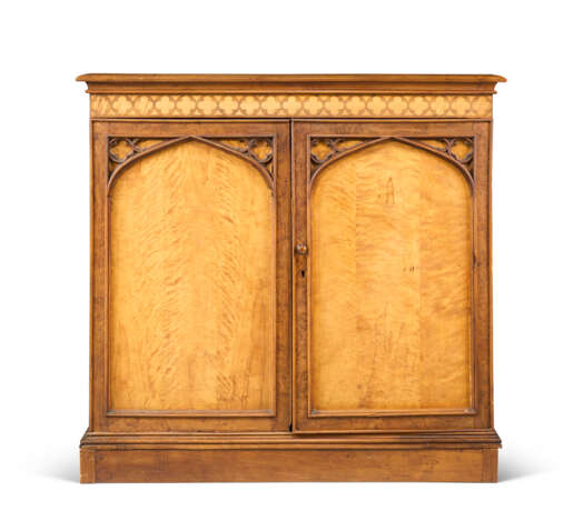 A GERMAN SATIN BIRCH, BURR-YEW AND CEDAR SIDE CABINET - photo 1