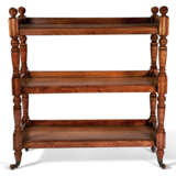 A LATE VICTORIAN WALNUT AND MAHOGANY THREE-TIER DUMBWAITER - photo 1