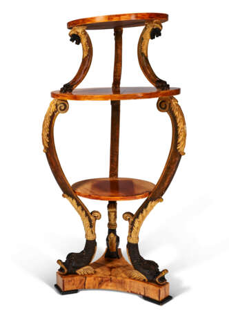 A NORTH EUROPEAN WALNUT, EBONIZED AND PARCEL-GILT ETAGERE - photo 2