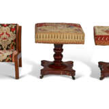 A MATCHED PAIR OF VICTORIAN MAHOGANY STOOLS AND A GOUT STOOL - photo 1