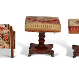 A MATCHED PAIR OF VICTORIAN MAHOGANY STOOLS AND A GOUT STOOL - photo 2