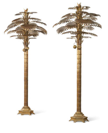 A PAIR OF LARGE FRENCH BRASS PALM TREES - Foto 1