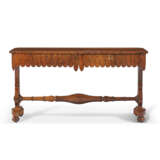 A WILLIAM IV FIGURED WALNUT WRITING TABLE - photo 1