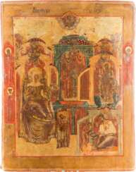 A LARGE ICON SHOWING THE NATIVITY OF THE MOTHER OF GOD