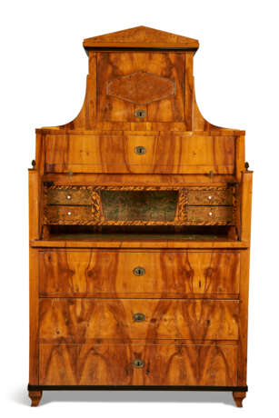 A BIEDERMEIER FRUITWOOD AND EBONIZED CYLINDER BUREAU - photo 4