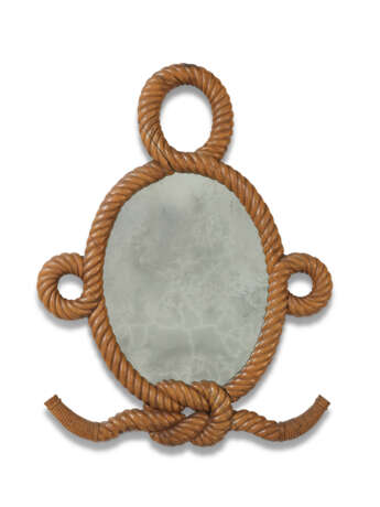 A CARVED ROPE-FORM MIRROR - photo 1