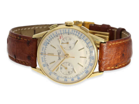 Armbanduhr: großer vintage Tachymeter-Chronograph von Eberhard & Co., 18K Gold, ca.1960 - Foto 1