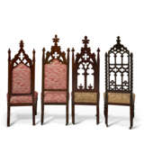 AN ASSEMBLED GROUP OF FOUR GOTHIC REVIVAL WALNUT SIDE CHAIRS - photo 3