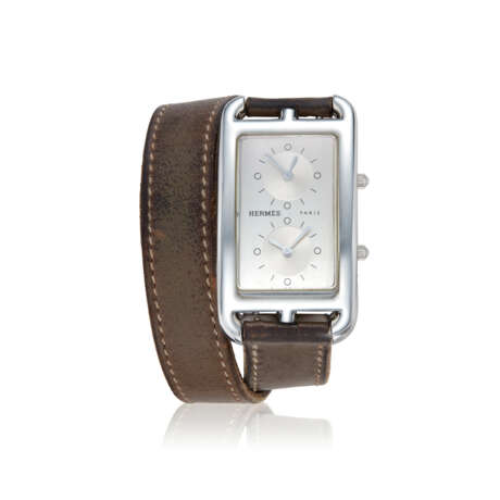 HERMÈS STAINLESS STEEL 'CAPE COD' DUAL TIME WRISTWATCH - фото 1