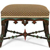 A FRENCH POLYCHROME-PAINTED STOOL - фото 1