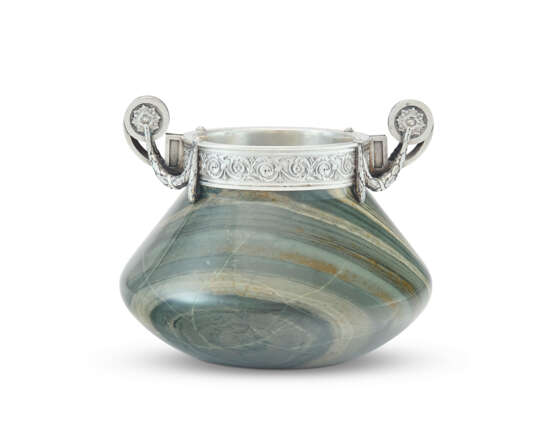 A SILVER-MOUNTED HARDSTONE BOWL - photo 1