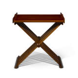 A PAIR OF WALNUT X-FORM CAMPAIGN FOLDING TRAY TABLES - фото 3