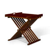 A PAIR OF WALNUT X-FORM CAMPAIGN FOLDING TRAY TABLES - фото 5