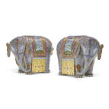 A PAIR OF LARGE CHINESE CLOISONN&#201; ENAMEL FIGURES OF ELEPHANTS - фото 1