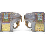 A PAIR OF LARGE CHINESE CLOISONN&#201; ENAMEL FIGURES OF ELEPHANTS - фото 3