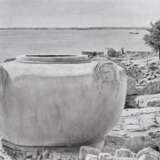 Чаша храма Афродиты. Кипр Paper Drybrush Realism Marine art Cyprus 2024 - photo 1