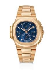 PATEK PHILIPPE, SOUGHT AFTER PINK GOLD FLYBACK CHRONOGRAPH DUAL TIME 'NAUTILUS', REF. 5990/1R-001