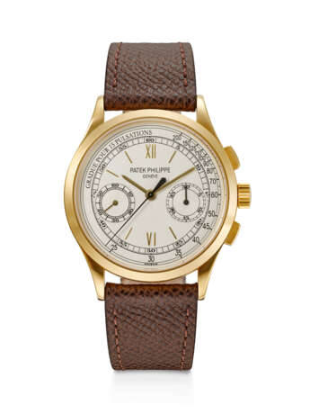 PATEK PHILIPPE, YELLOW GOLD CHRONOGRAPH WRISTWATCH, WITH 15 PULSATION SCALE, REF. 5170J - фото 1