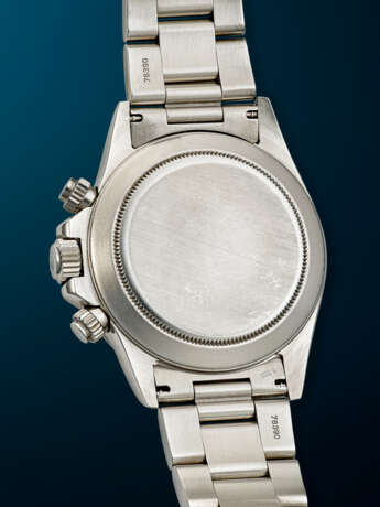 ROLEX, VERY RARE AND INTRIGUING STAINLESS STEEL CHRONOGRAPH 'DAYTONA', WITH 'NO DAYTONA' DIAL, REF. 16520 - Foto 3