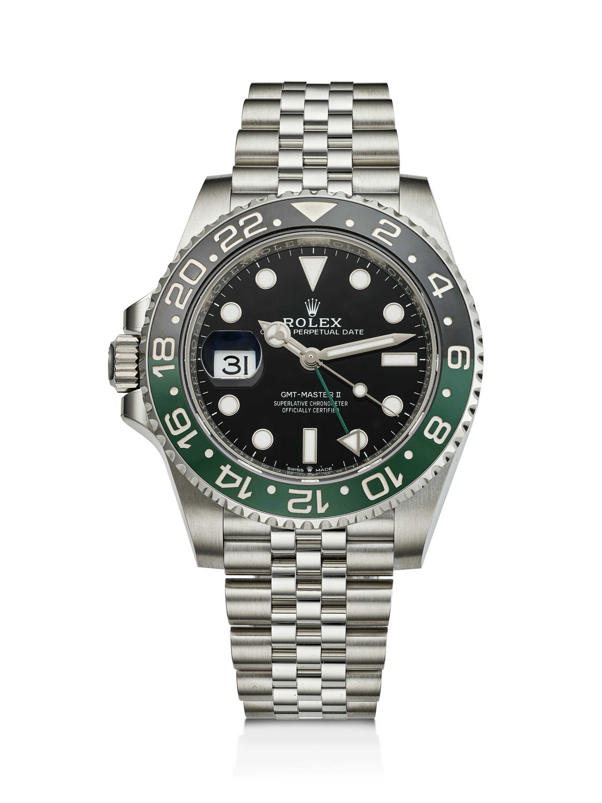 ROLEX, COVETED STAINLESS STEEL LEFT HANDED DUAL TIME 'GMT-MASTER II', REF. 126720VTNR