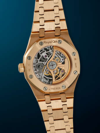 AUDEMARS PIGUET, PINK GOLD 'ROYAL OAK DOUBLE BALANCE WHEEL OPENWORKED', REF. 15467OR - photo 3