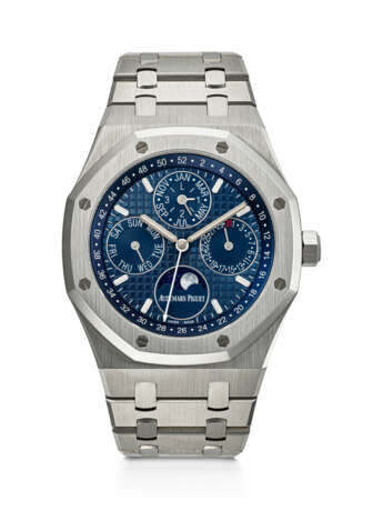 AUDEMARS PIGUET, COVETED STAINLESS STEEL PERPETUAL CALENDAR 'ROYAL OAK', WITH MOON PHASES, REF. 26574ST - photo 1