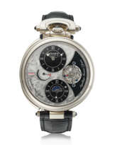 BOVET, RARE LIMITED EDITION WHITE GOLD DUAL TIME TOURBILLION CONVERTIBLE 'AMADEO FLEURIER 46, TOURBILLON ORBIS MUNDI', WITH METEORITE DIAL, REF. AIOM004-01