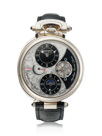 BOVET, RARE LIMITED EDITION WHITE GOLD DUAL TIME TOURBILLION CONVERTIBLE 'AMADEO FLEURIER 46, TOURBILLON ORBIS MUNDI', WITH METEORITE DIAL, REF. AIOM004-01 - Foto 1