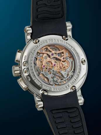 BREGUET, RARE PLATINUM TOURBILLON CHRONOGRAPH 'HORLOGER DE LA MARINE', REF. 5837 - photo 3