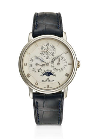 BLANCPAIN, RARE LIMITED EDITION PLATINUM PERPETUAL CALENDAR 'VILLERET', WITH MOON PHASES, NO. 70/201, REF. 6057-3442-55B - фото 1