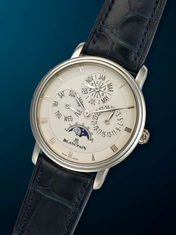 BLANCPAIN, RARE LIMITED EDITION PLATINUM PERPETUAL CALENDAR 'VILLERET', WITH MOON PHASES, NO. 70/201, REF. 6057-3442-55B - фото 2