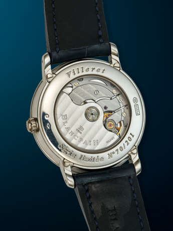 BLANCPAIN, RARE LIMITED EDITION PLATINUM PERPETUAL CALENDAR 'VILLERET', WITH MOON PHASES, NO. 70/201, REF. 6057-3442-55B - фото 3